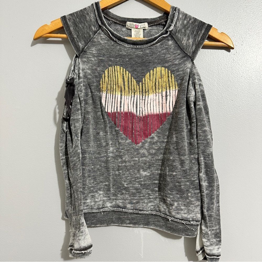 Kandy Kiss girls long sleeve heart shirt size S